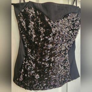 BEBE sequin corset top